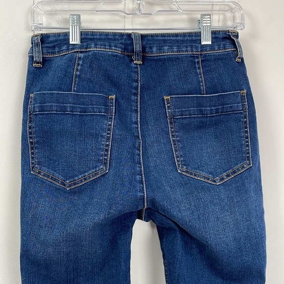 Free People High Rise Skinny Cropped Jeans Women's Size 29 Side Zip Stretch Soft - Picture 9 of 13